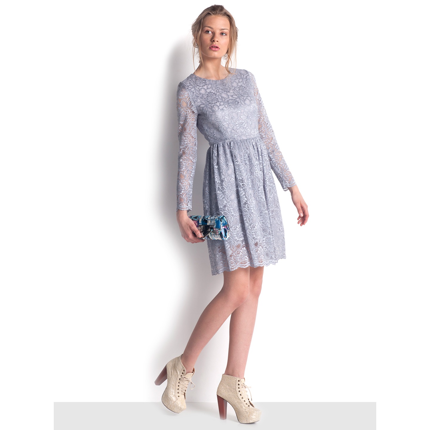 8. Silver Lace Dress 04498