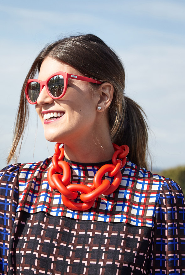 Paris Fashion Week SS16 Street Style Adorn Jewellery Blog Orange chunky chain