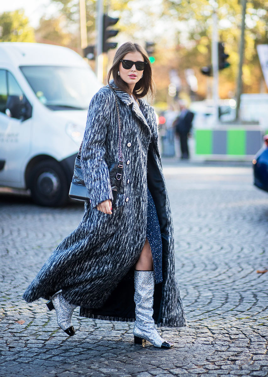 winter shoe trends darja barannik chanel glitter boots street style web